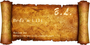 Brém Lili névjegykártya